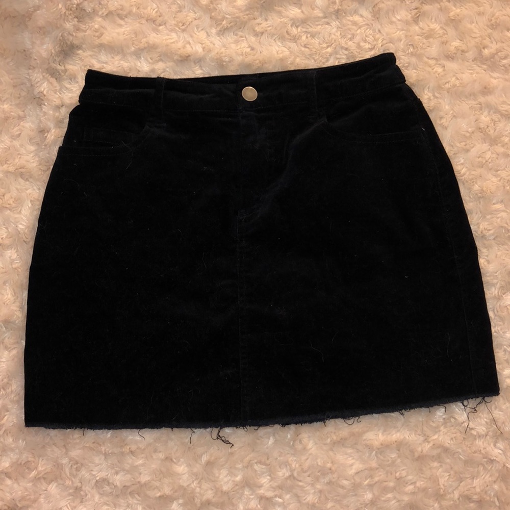 F21 black corduroy skirt